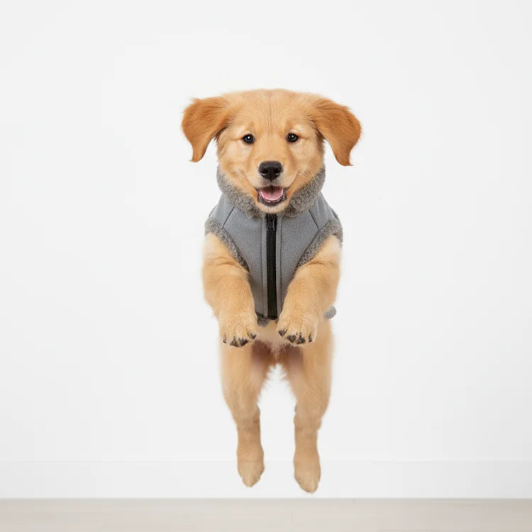 Faux Suede Dog & Cat Jacket with Fleece Lining Lightweight Simple Warm Cozy Winter Coat for Cold Weather Comfort