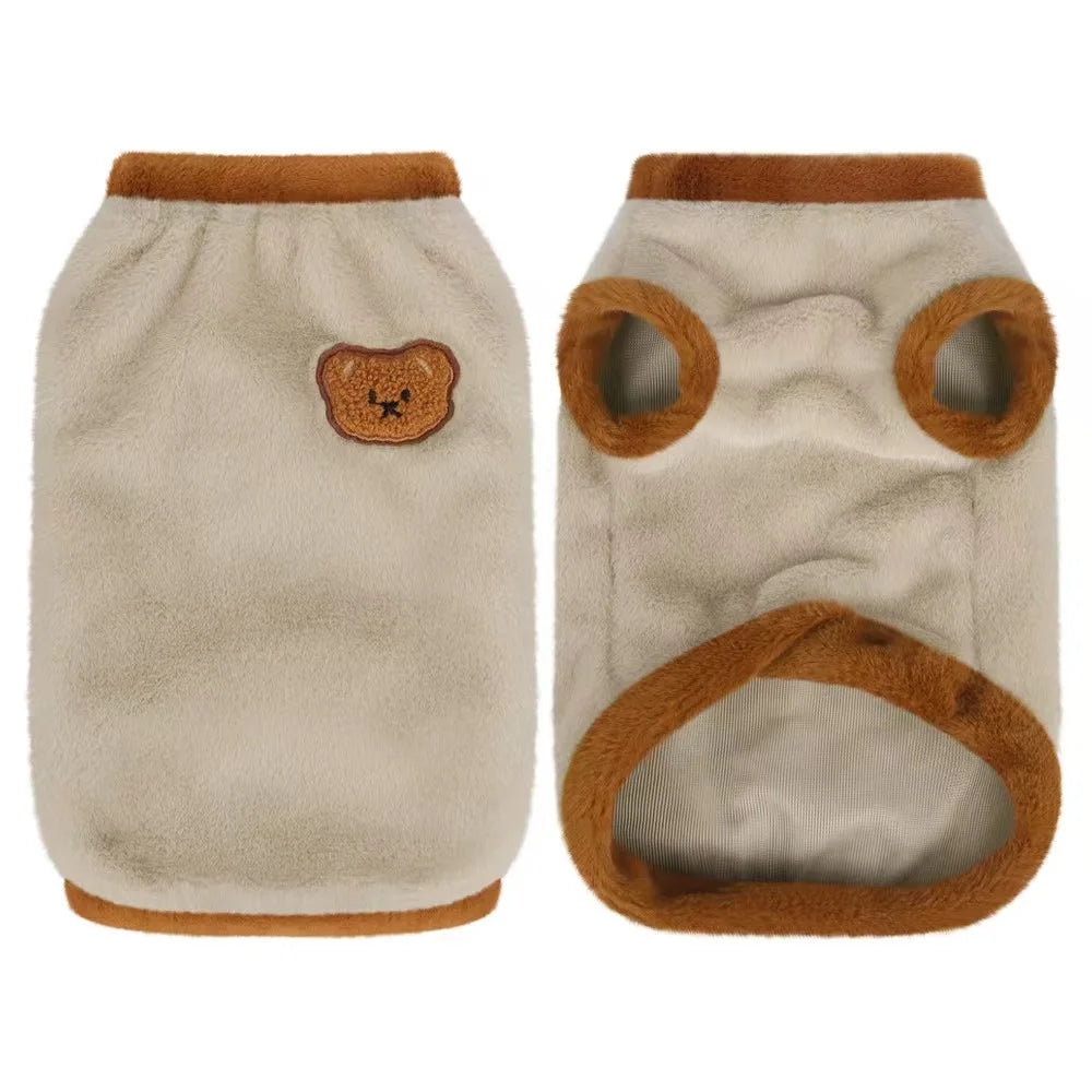 Eco-friendly Cloud Velvet Dog Clothes - New Autumn Winter Solid Thickened Soft Warm Comfortable Classic Style