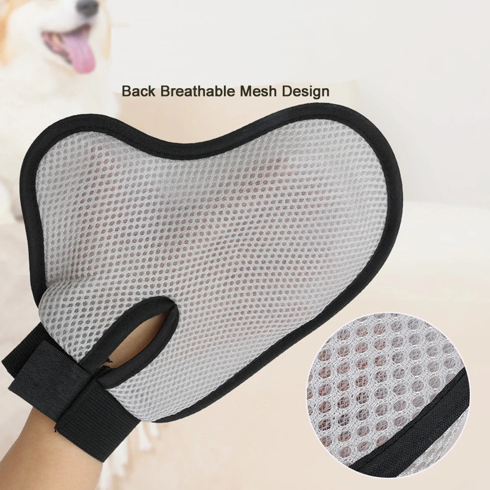 Pet Grooming Glove Brush for Cats Dogs Bath Massage Gloves for Bathing Grooming Softy Comfortable Animal Hair Removal Tool